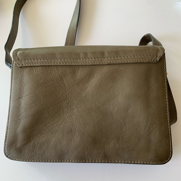 Studio Moda Crossbody Bag Olive Green Leather New - Picture 11 of 16